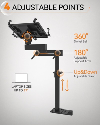 Soporte de asiento de computadora ajustable para computadora portátil y vehículo para Tesla Cybertruck| a 17" - Imagen 2 de 8