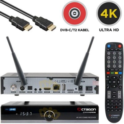 Octagon SF8008 V3 Supreme 4K Combo-Receiver DVB-S2X & C/T2 Linux M.2 WiFi
