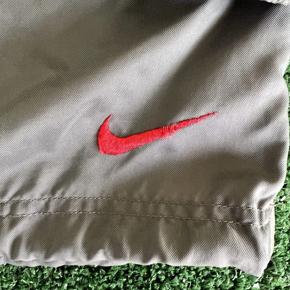 Vintage Y2K Nike Gray Red Half Zip Baggy Nylon Hooded Windbreaker Jacket Small - Image 2 of 4