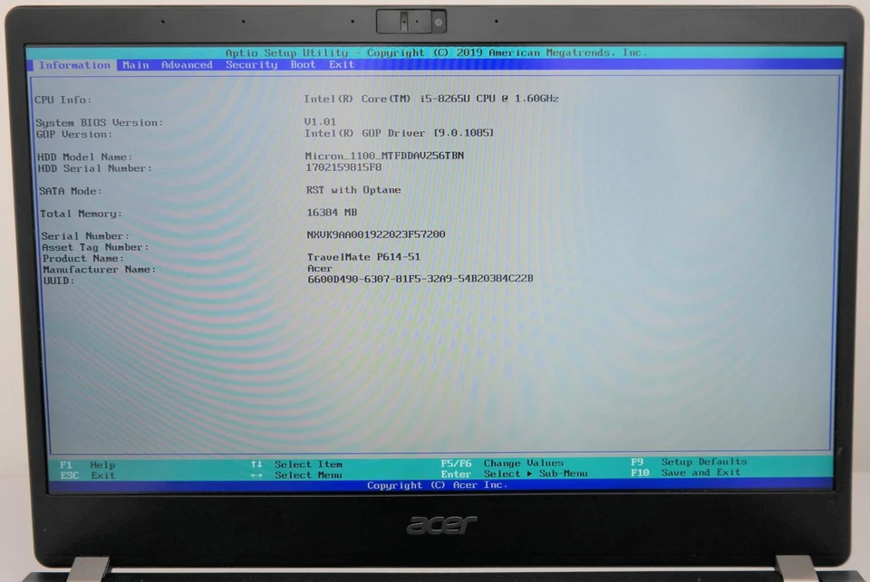 Acer Travel Mate P614-51 i5-8265U 1.60GHz 16GB RAM 256GB SSD 14in NO OS READ !!! - Image 2 of 4