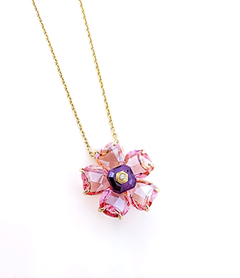 New Gift Box SWAROVSKI 5650569 Pink Flower Gold Crystal Florere