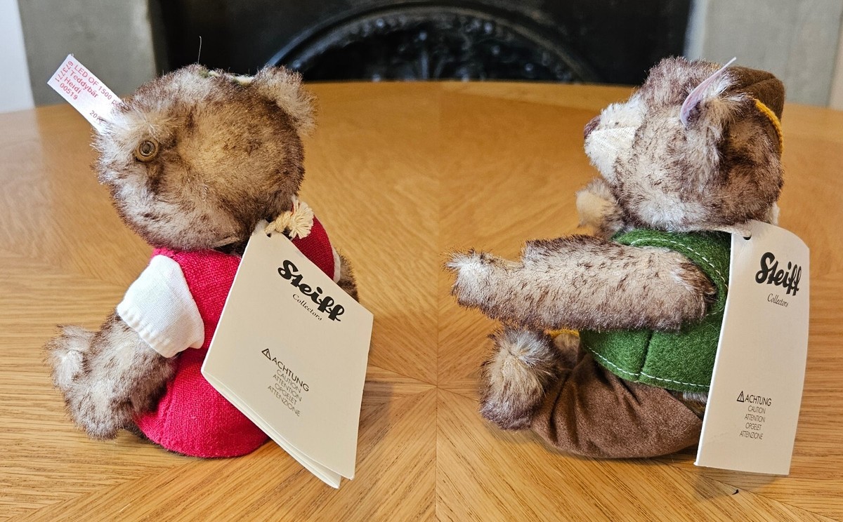 STEIFF 673771 HEIDI 15CM 2014 & 673863 PETER 15CM 2014 WITH BOXES
