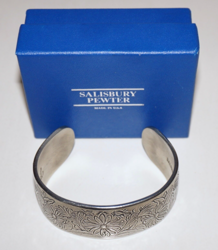 SALISBURY PEWTER Solid Silver Pewter Month of APRIL Cuff Bracelet USA - Picture 15 of 18