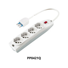 PRESA MULTIPLA BIANCA CON 4 PRESE BIVALENTI GRANDI 1,5 M CAVO CON INTERRUTTORE
