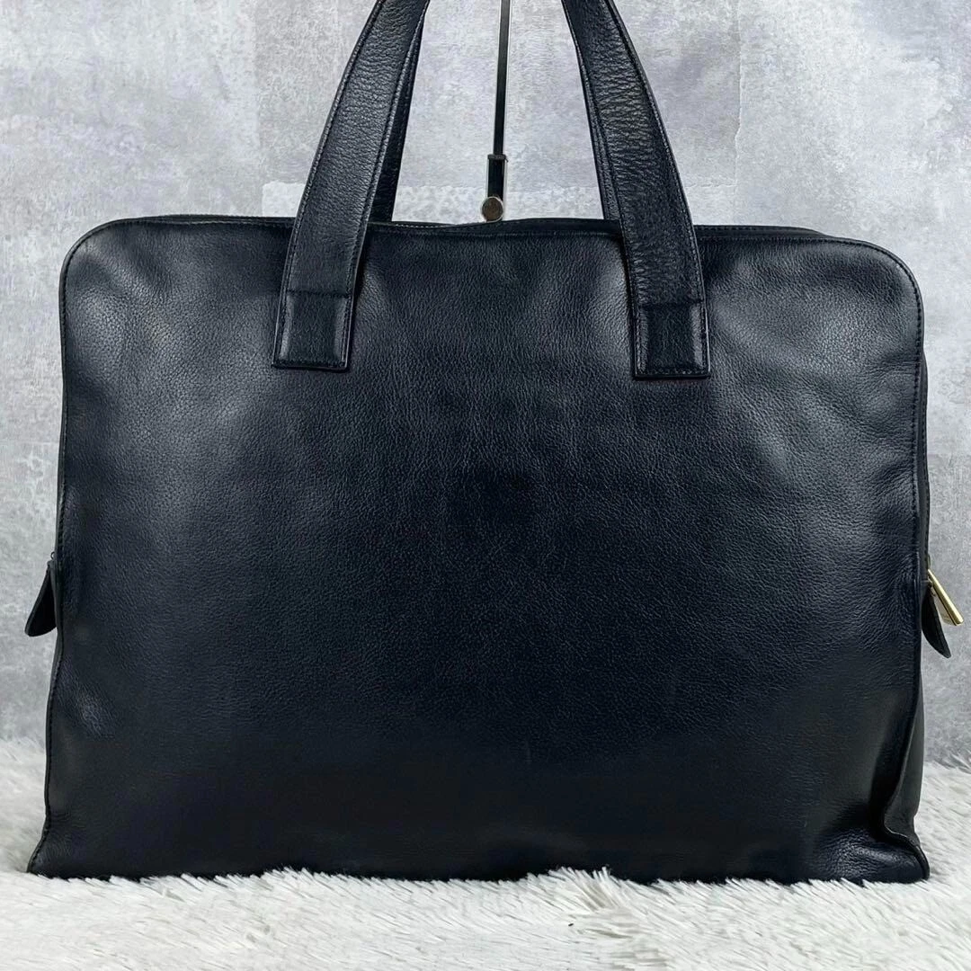 CELINE Borsa a mano Tote Bag Cerchio Logo Pelle Nero Vintage USATA Autore #S2098