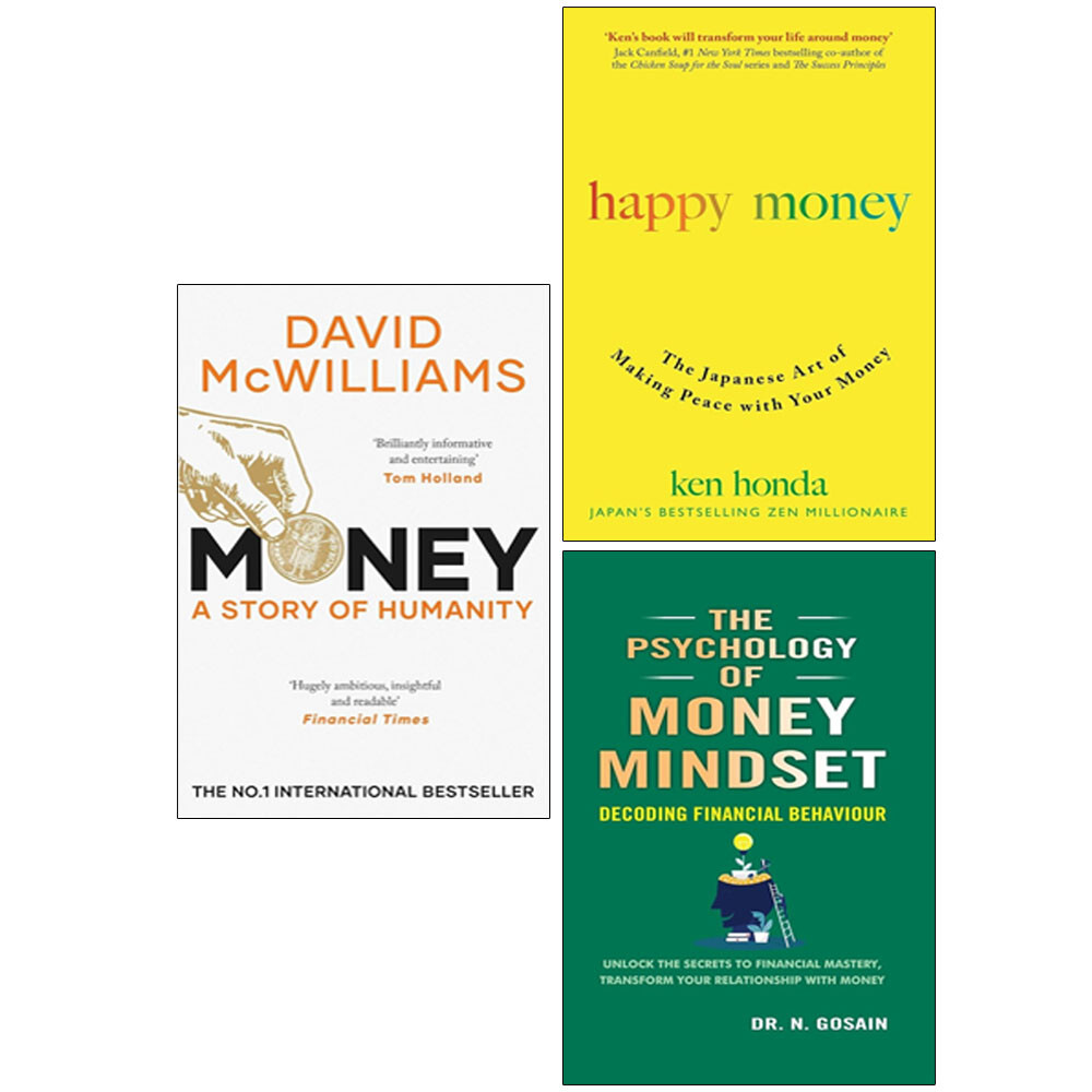 Psychology of Money Mindset,Money David McWilliams,Happy Money 3 Books Set