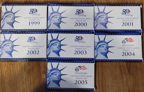 1999-2005 UNITED STATES COIN MINT PROOF SET Original Boxes - 第 1/9 張圖片