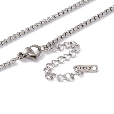Venezianerkette Edelstahl Box 2mm wasserfest Geschenk Männer Frauen Herren Damen