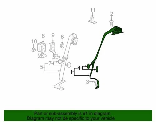 Conjunto de cinturón exterior de asiento trasero negro genuino GM 2013-2019 Cadillac XTS 19300001 Foto 2 de 2