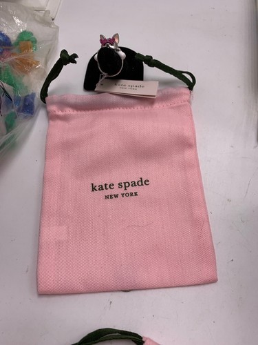 $68 Kate Spade bulldog ring with pave heart glasses silver tone Size 7 B49 - Picture 10 of 10