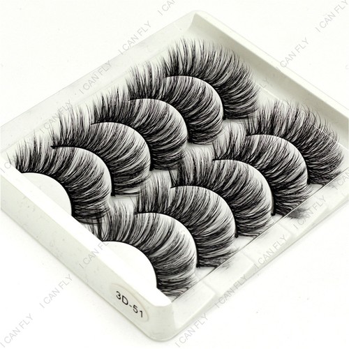 3D Triple Eyelashes Handmade Natural Extension False Glue Eye Lashes DF - Picture 4 of 15