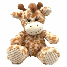 Soft Giraffe Stuffed Plush by Hug Fun Hugfun Sitting Sparkle Glitter Eyes 12"