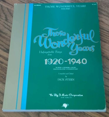 Those Wonderful Years 1920-1940 Professional Song Book guitar vocal ...