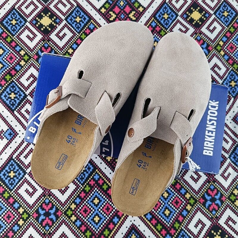 Birkenstock Boston Taupe Suede Leather Regular/Wide EU42/43 Birkenstock Boston Taupe Suede Leather Regular/Wide EU42/43