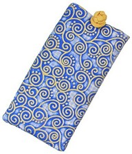 Soft Eyeglass Case Sunglasses Pouch , Knot and Loop Closure, Cotton Navy Blue