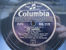 Listing image for HARRY DAVIDSON 12" 78 RPM THE LANCERS HEARTS OF OAK PART 1 & 2 UK COL DX 1172