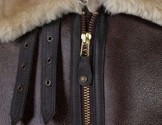 Classic B-3 Sheepskin Leather Bomber Jacket - Shearling
