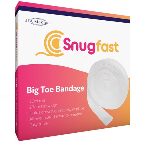 Snugfast Big Toe Tubular Gauze Bandage 2.7cm x 20m Roll - Picture 4 of 8