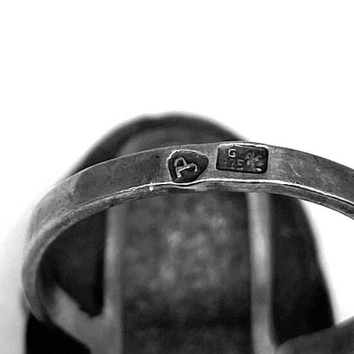 Vtg POLAND MODERNIST Sterling Ring JANUSZ PYTEL Artisan Signed Brutalist Texture - Picture 4 of 5