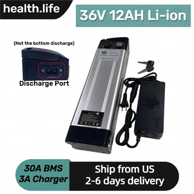 36V 12Ah EBIKE Case Battery Lithium Li-ion 30A BMS Electric Bicycle 800W li-ion
