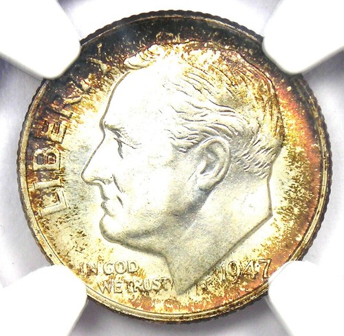 1947 Roosevelt Dime 10C Coin (1947-P) - Certified NGC MS68 FT (FB) - $2100 Value