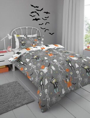 TK Maxx BEDLAM Halloween Einzel Bettbezug Set Leuchtet im Dunkeln Wende