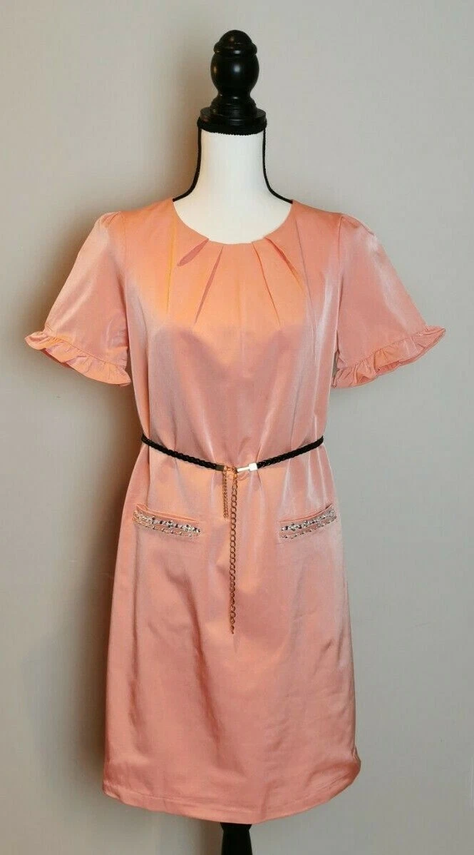 Women Dress Pink Summer Short Sleeve Casual Sundress Beach Party