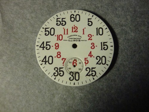 illinois 12 Size pocket watch Ferguson dial s. sunk new made nice has glass look