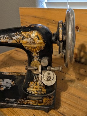 Vintage 1899 Singer Sphinx Sewing Machine Model 27 Parts Or Repair