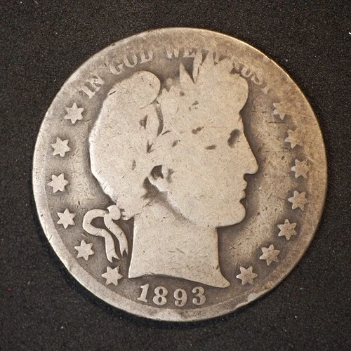 1893 **O** BARBER SILVER HALF DOLLAR ***NICE COIN!***  FREE SHIPPING! C1874