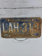 Kentucky License Plate 1980s Vintage Car Tag  Collectible Man Cave Decor