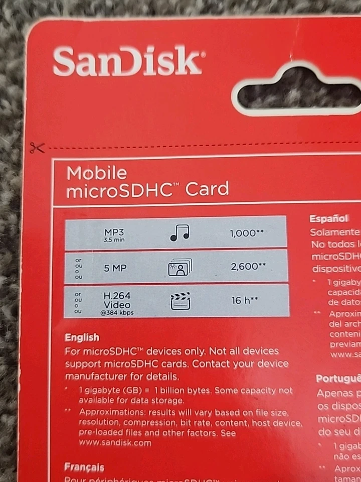 New - SanDisk MicroSD 4GB - Class 4 - MicroSDHC Card - SDSDQ-004G-A11M - Image 3 of 4