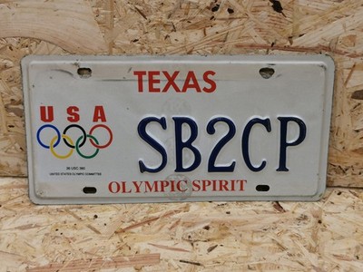 NUMMERNSCHILD USA TEXAS OLYMPIA - OLYMPIC SPIRIT - US KENNZEICHEN SB2CP
