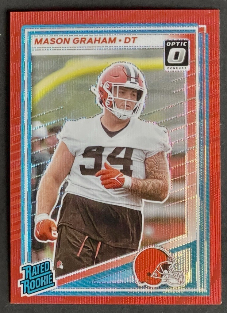 2025 Donruss Mason Graham Rated Rookie Red Wave Optic Preview RC #340 Browns