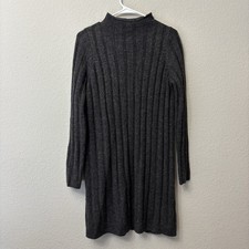 Madewell Charcoal Donegal Rolled Mockneck Sweater Dress Ribbed Size Medium M