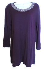 August Silk Womens Purple Plum Embellished Tu...