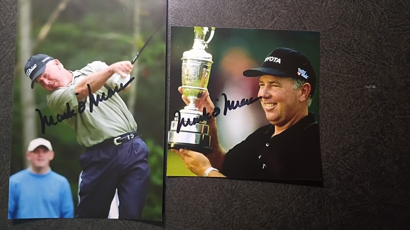 MARK O'MEARA 2 Hand Signed Autograph Photo S TIGER WOODS - GOLF MASTERS CHAMPION