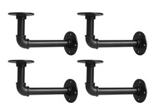 Pipe Shelf Brackets Set of 4 Industrial Iron Shelving for Custom Floating