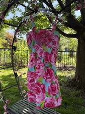 Lilly Pulitzer Girls Dress First Impressions Hotty Pink Aqua Floral 14