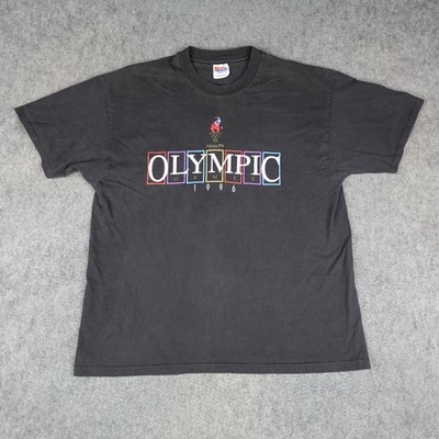 Vintage Atlanta 1996 Olympic Games Shirt Mens XL Black Graphic T Centennial 90s
