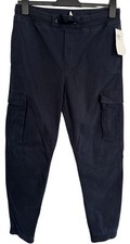 NWT H M Navy Blue Joggers Youth Sz 20 Pull-On Pantalon Cargo Pockets Pants