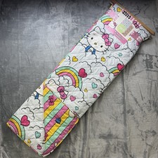 White Sanrio Hello Kitty Rainbow Heart Cloud Twin Quilted Blanket 60in x 90in