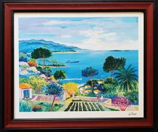 VINTAGE JEAN CLAUDE PICOT SIGNED LITHOGRAPH RIVIERA THEOULE FRENCH ART
