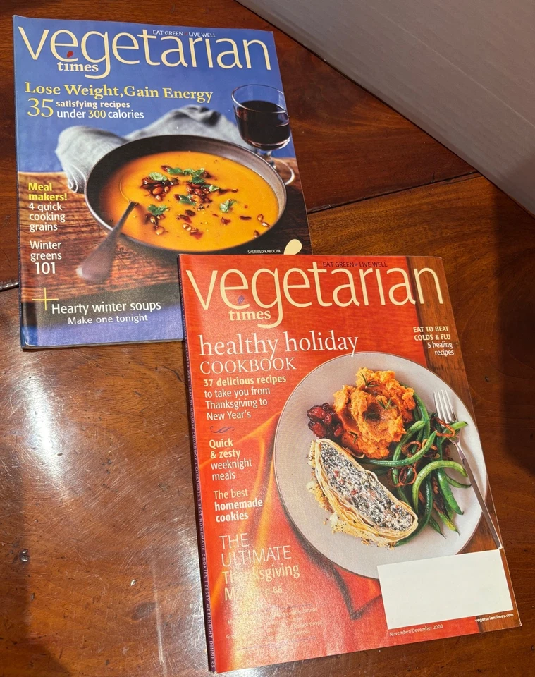 2 Vegetarian Times Magazine Dec 2008 Jan 2009 Pristine Recipes & Inserts In Tact - Image 3 of 4