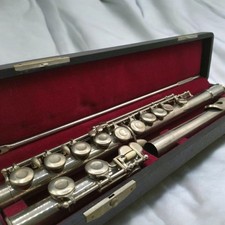 Muramatsu Flute with Case Brass Wind Instrument Used