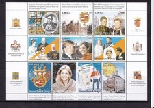 SA27a Netherlands, Museum Buren and Oranje 2002 Cinderella used sheet