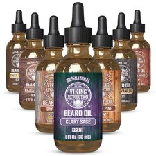 Viking Revolution Beard Oil with Clary Sage for Men Natural Blend with Argan...