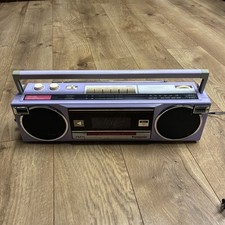 Rare Vintage Lavender Panasonic FM15 80s Portable Boombox Tested Working