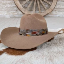 Feather Hat Band for Western Cowboy Hats, Fits All Styles - Dripping Springs II