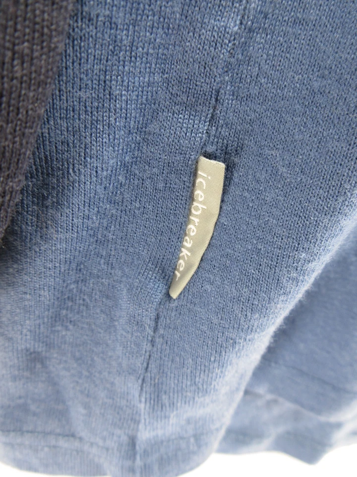 Женский свитер Icebreaker большой синий обтяжку 260 шерсть мериноса пуловер на молнии 1/4 - Изображение 4 из 4